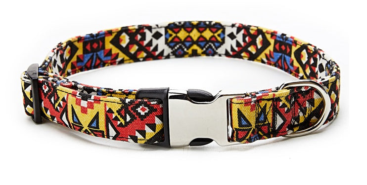 KFX-9472957 Colorful Ethnic Style Semi-Metal Buckle Collar for Pets - G-6235