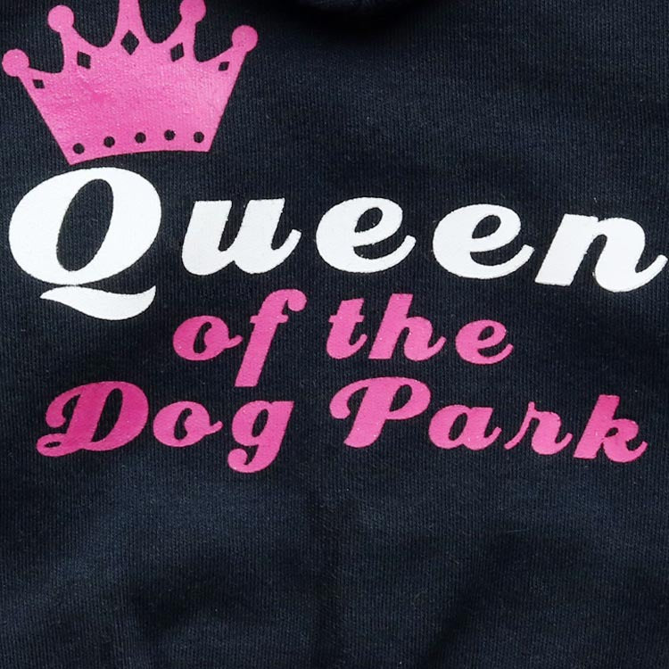 KFX-9473341 Hooded Cotton T-Shirt for Small Dogs - Comfortable Leisure Wear in Black with Rose Red Edging