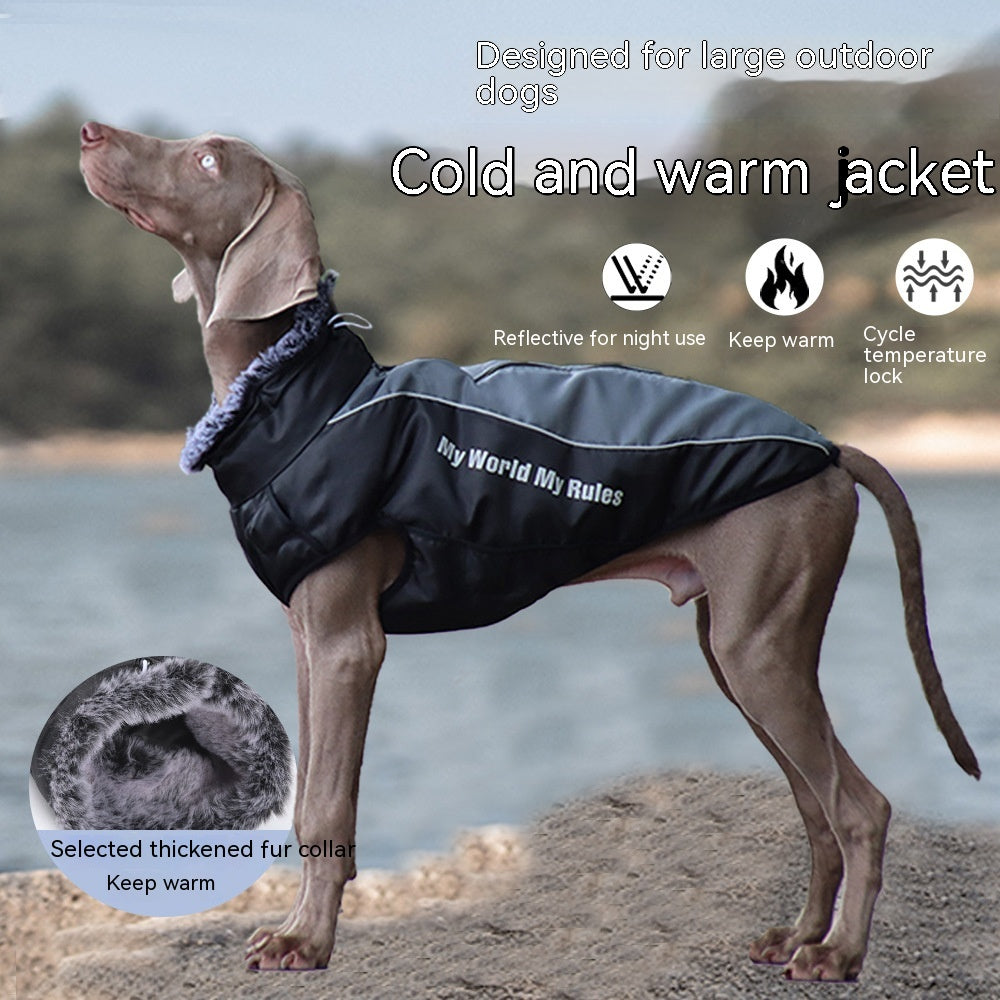 KFX-9475389 Reflective Padded Coat for Pets - Waterproof Cotton in Various Colors and Sizes