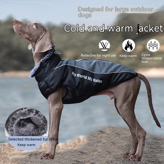 KFX-9475389 Reflective Padded Coat for Pets - Waterproof Cotton in Various Colors and Sizes