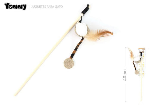 KFX-9475773 Feather Cat Teaser Toy with Small Ball for Interactive Play