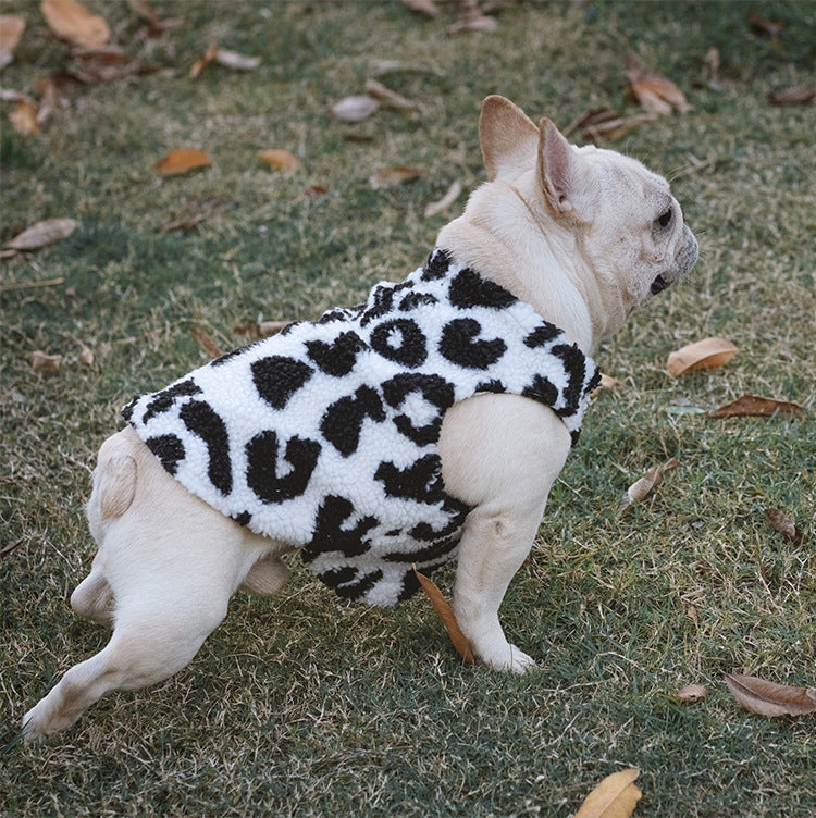 KFX-9477309 Thickened Cow Leopard Print Vest for Everyday Wear in Black and White