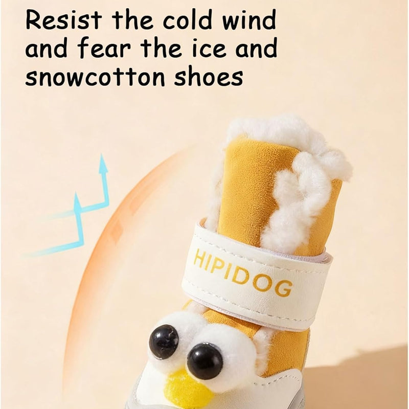 KFX-9477565 Warm Thick Cotton Dog Booties with Anti-Slip Sole for Winter Adventures