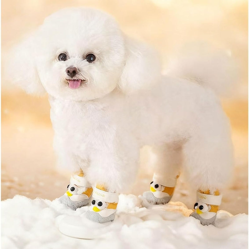 KFX-9477565 Warm Thick Cotton Dog Booties with Anti-Slip Sole for Winter Adventures