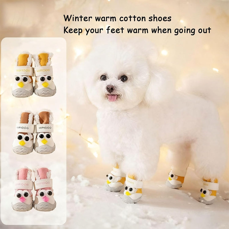 KFX-9477565 Warm Thick Cotton Dog Booties with Anti-Slip Sole for Winter Adventures