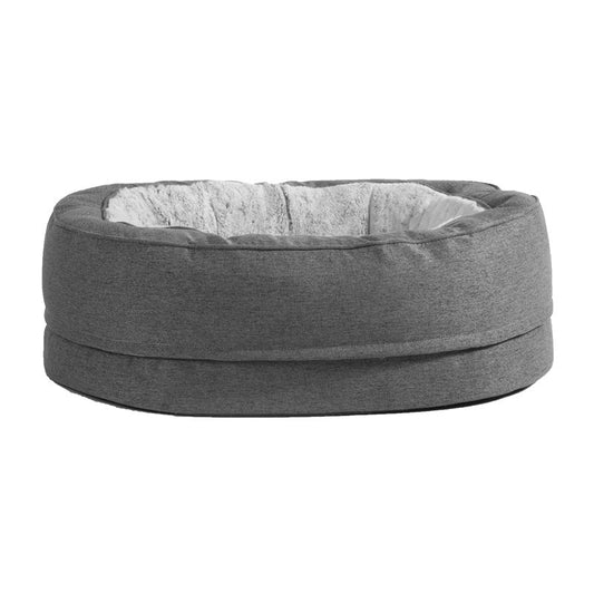 KFX-9480765 Cozy Large Oval Dog Bed in Gray Cloth for Ultimate Comfort