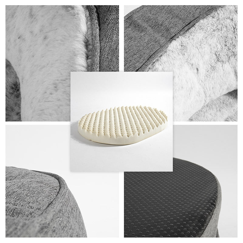 KFX-9480765 Cozy Large Oval Dog Bed in Gray Cloth for Ultimate Comfort