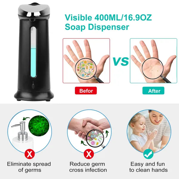 KFX-9482301 Automatic Hand Soap Dispenser 16.9oz Sensor-Controlled with Adjustable Drop Volume