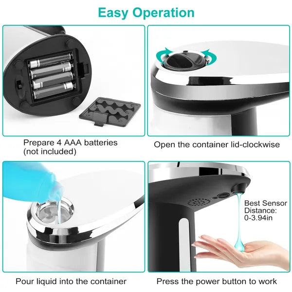 KFX-9482301 Automatic Hand Soap Dispenser 16.9oz Sensor-Controlled with Adjustable Drop Volume