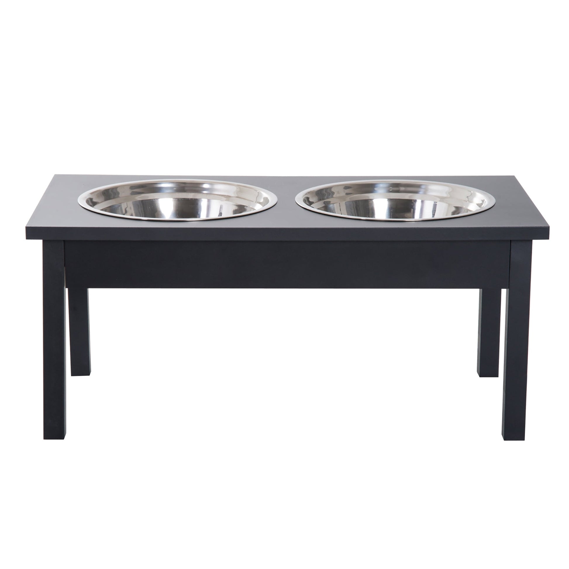 KFX-9482685 Elevated Dog Feeding Station with Stainless Steel Bowls and Non-Slip Base, 23-Inch Height