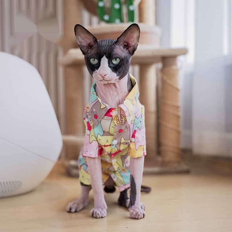 KFX-9487037 Ultra-Thin Breathable Cotton Shirt for Cats in Various Sizes