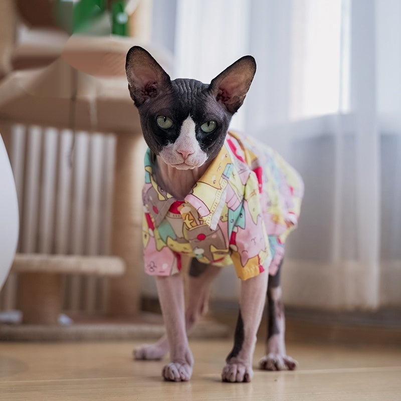 KFX-9487037 Ultra-Thin Breathable Cotton Shirt for Cats in Various Sizes
