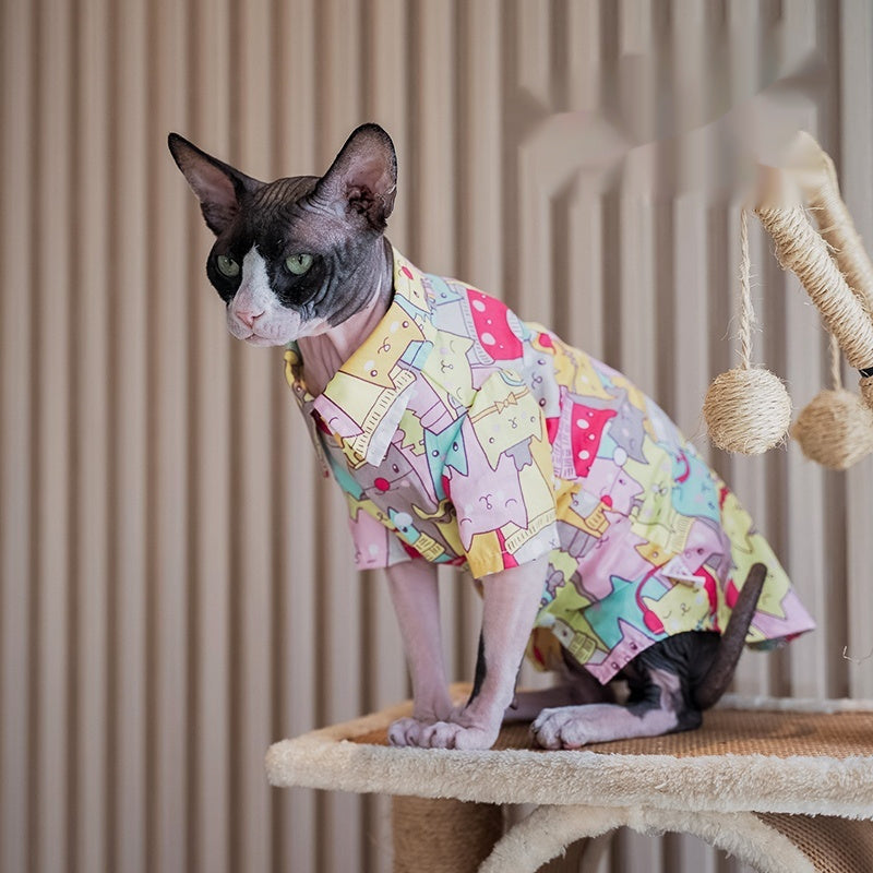 KFX-9487037 Ultra-Thin Breathable Cotton Shirt for Cats in Various Sizes