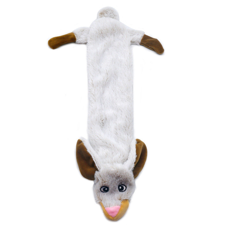 KFX-9487293 Pet Sounding Toy - Bite-resistant Plush Chomping Animal Styles in Gray Wolf, Rabbit, Raccoon, and Black Squirrel