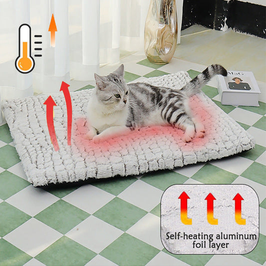 KFX-9488317 Cozy Fleece Dog Bed and Cat Nest Pet Pad - Warm Winter Comfort, Available in Two Sizes