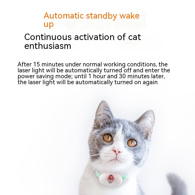 KFX-9488445 Automatic Laser Cat Teaser Collar - Rechargeable & Durable Pet Toy for Playtime Fun
