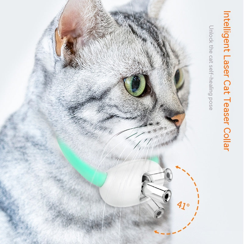 KFX-9488445 Automatic Laser Cat Teaser Collar - Rechargeable & Durable Pet Toy for Playtime Fun