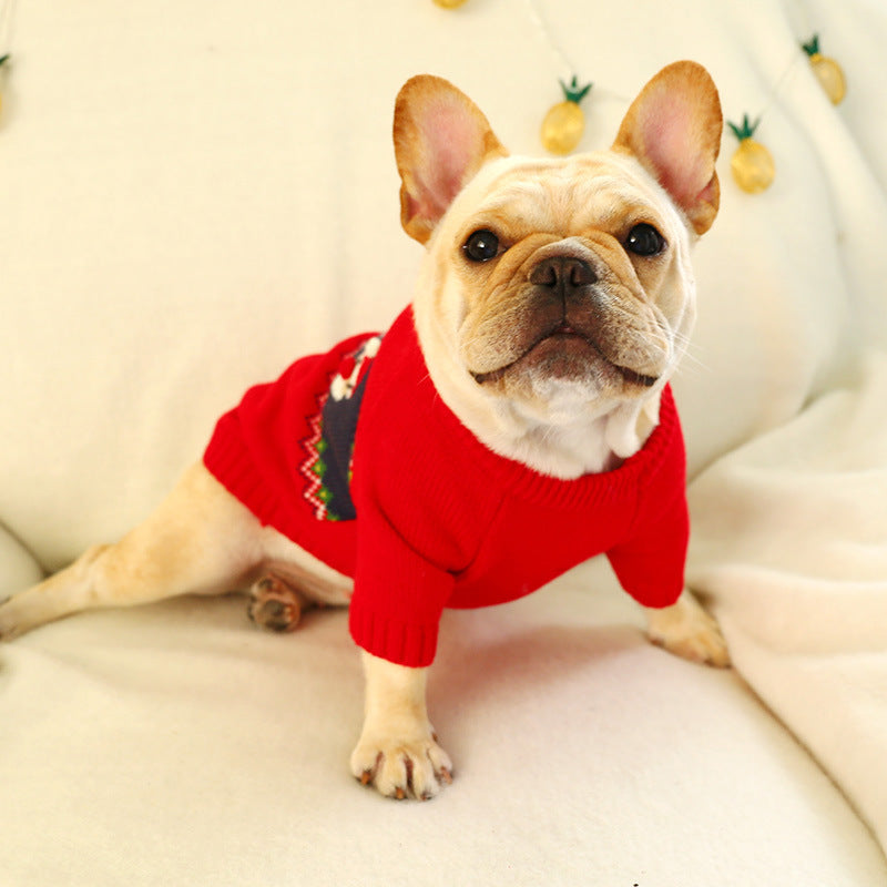 KFX-9490237 Cozy Red Acrylic Pet Christmas Sweater for Dogs and Cats