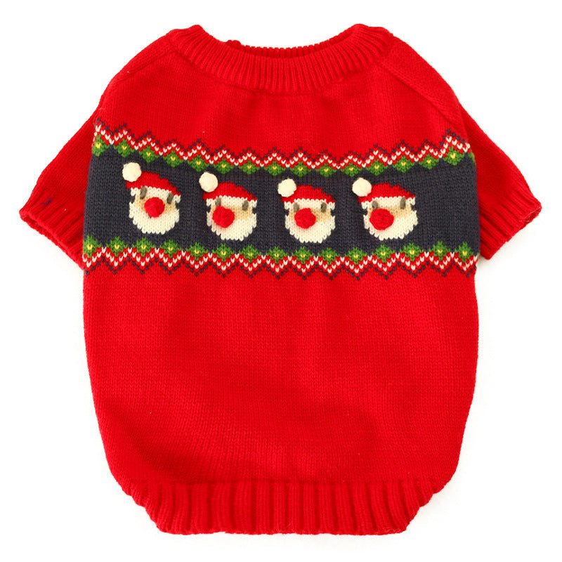 KFX-9490237 Cozy Red Acrylic Pet Christmas Sweater for Dogs and Cats