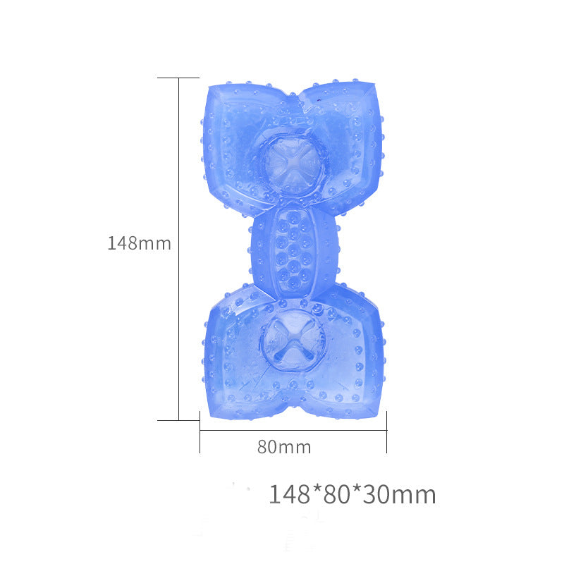 KFX-9493053 Cool Bite Toy for Dogs - TPR Ice Bone, Dumbbell, Ball, and Donut Designs, Blue