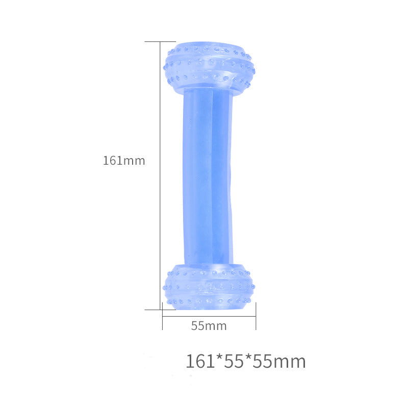 KFX-9493053 Cool Bite Toy for Dogs - TPR Ice Bone, Dumbbell, Ball, and Donut Designs, Blue