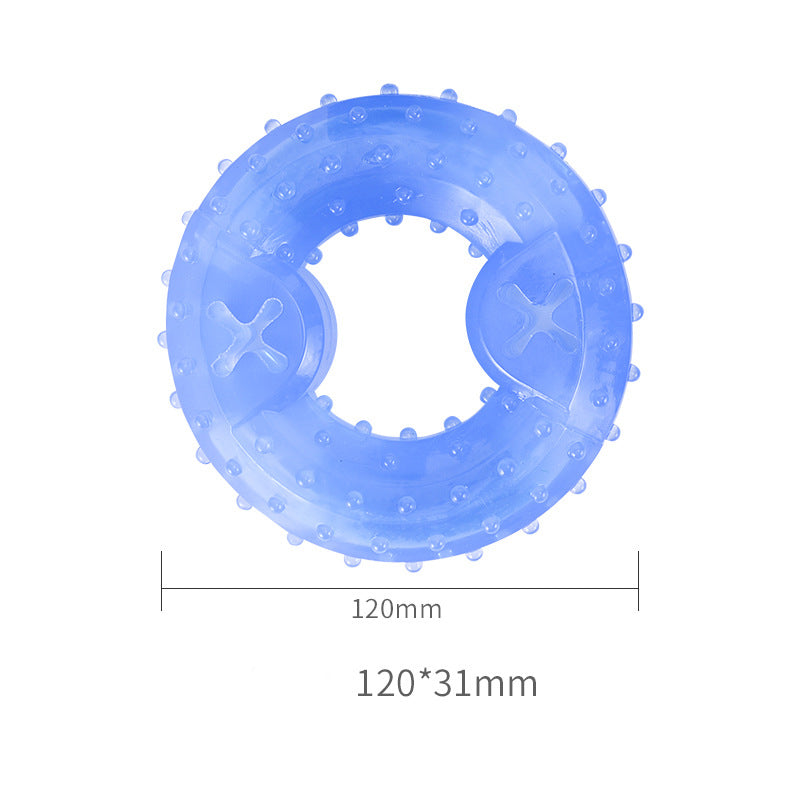 KFX-9493053 Cool Bite Toy for Dogs - TPR Ice Bone, Dumbbell, Ball, and Donut Designs, Blue
