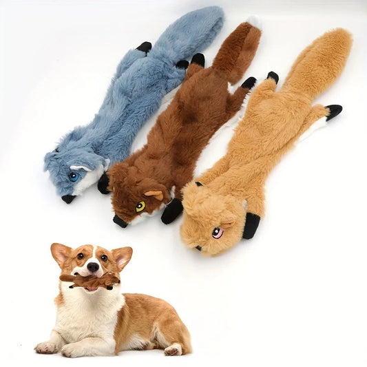 KFX-9495485 Plush Bite-Resistant Toys for Dogs – Fox, Squirrel, and Wolf Designs