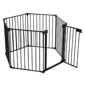 KFX-9495869 150-Inch Adjustable Safety Gate Play Yard with 6 Panels for Indoor Enclosures and Room Dividers