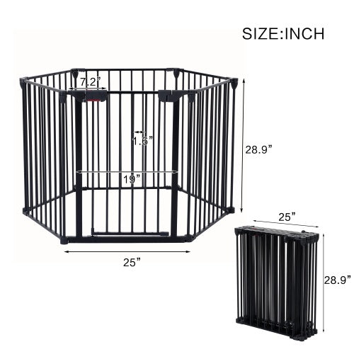 KFX-9495869 150-Inch Adjustable Safety Gate Play Yard with 6 Panels for Indoor Enclosures and Room Dividers