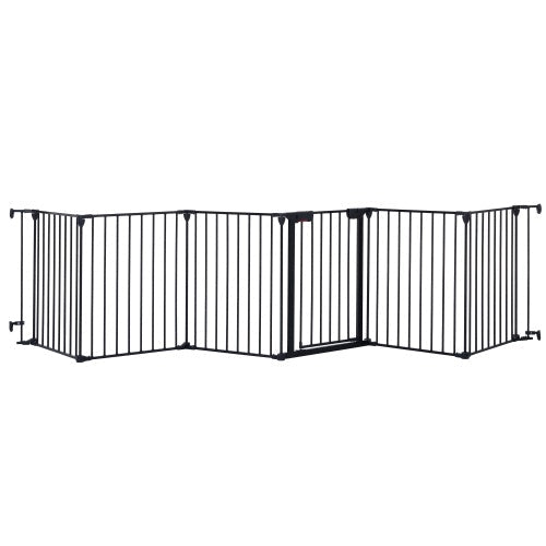 KFX-9495869 150-Inch Adjustable Safety Gate Play Yard with 6 Panels for Indoor Enclosures and Room Dividers
