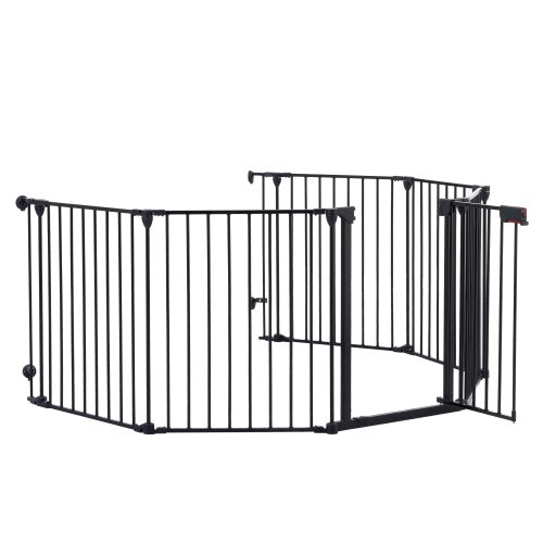 KFX-9495869 150-Inch Adjustable Safety Gate Play Yard with 6 Panels for Indoor Enclosures and Room Dividers