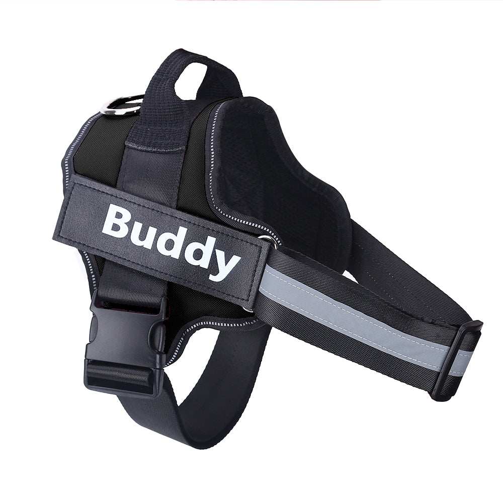 KFX-9497277 Reflective No-Pull Adjustable Dog Harness with Personalized Patch for Small to Large Dogs