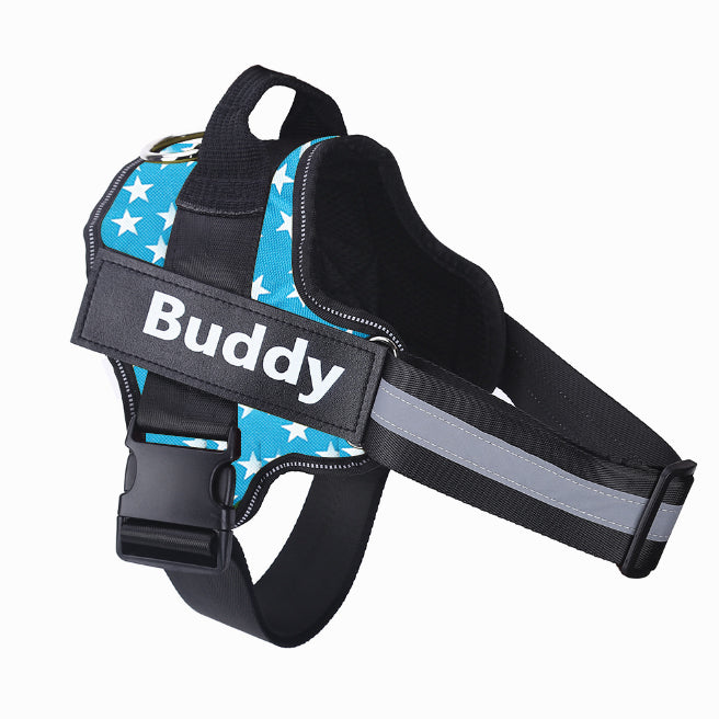 KFX-9497277 Reflective No-Pull Adjustable Dog Harness with Personalized Patch for Small to Large Dogs