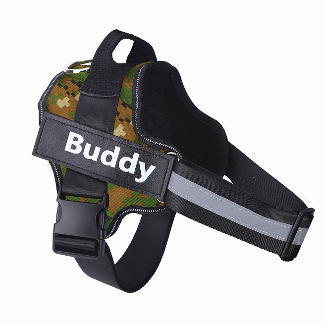 KFX-9497277 Reflective No-Pull Adjustable Dog Harness with Personalized Patch for Small to Large Dogs