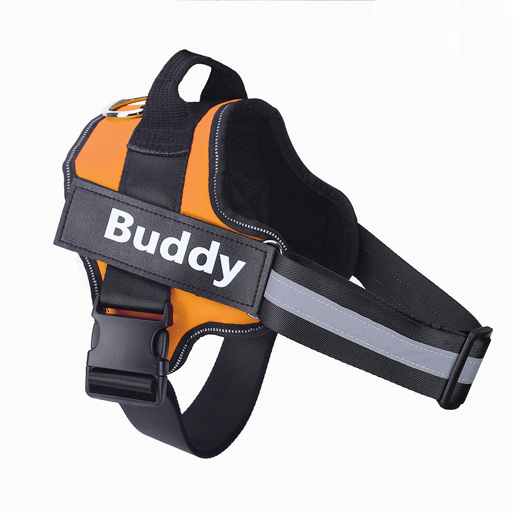 KFX-9497277 Reflective No-Pull Adjustable Dog Harness with Personalized Patch for Small to Large Dogs