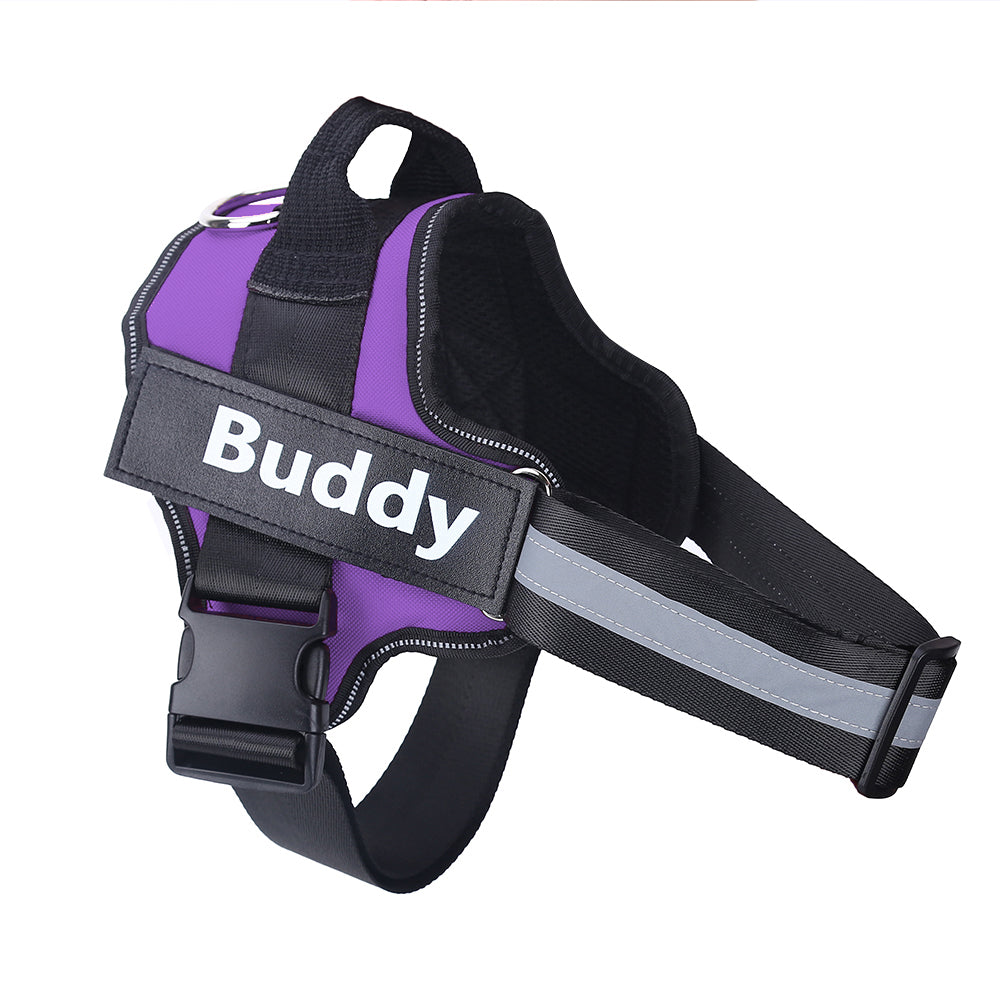 KFX-9497277 Reflective No-Pull Adjustable Dog Harness with Personalized Patch for Small to Large Dogs