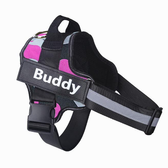 KFX-9497277 Reflective No-Pull Adjustable Dog Harness with Personalized Patch for Small to Large Dogs