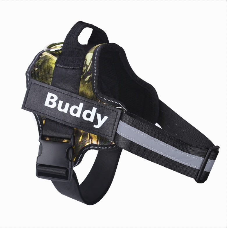 KFX-9497277 Reflective No-Pull Adjustable Dog Harness with Personalized Patch for Small to Large Dogs