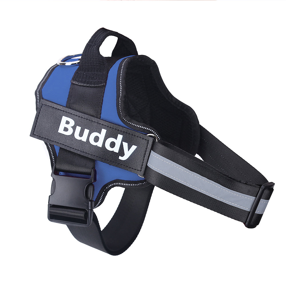KFX-9497277 Reflective No-Pull Adjustable Dog Harness with Personalized Patch for Small to Large Dogs
