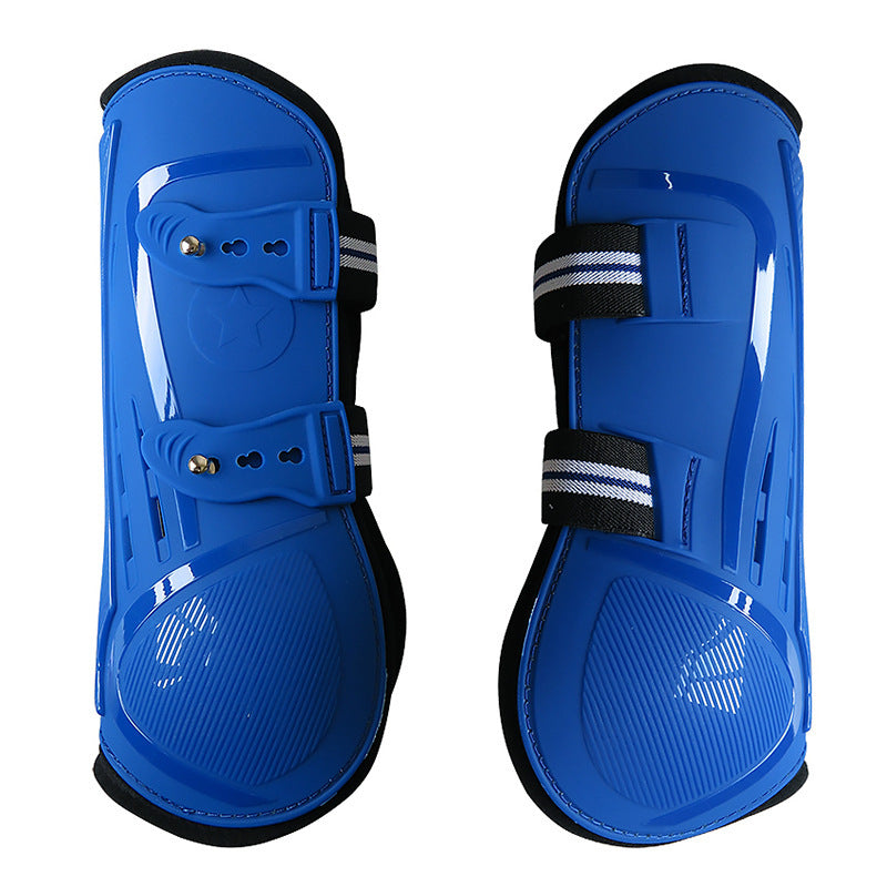 KFX-9499453 No 9 Color Barrier Horse Leg Guards - PU Hard Shell with Breathable Neoprene and Air Holes (4-Piece Set)