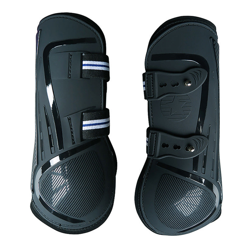 KFX-9499453 No 9 Color Barrier Horse Leg Guards - PU Hard Shell with Breathable Neoprene and Air Holes (4-Piece Set)