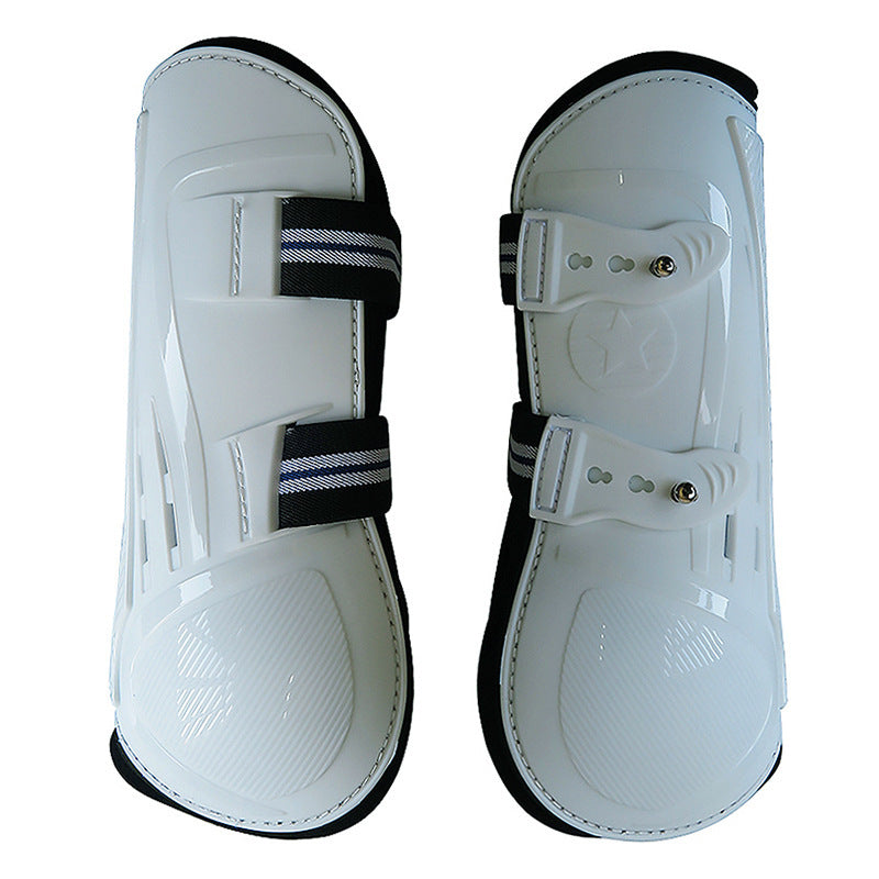 KFX-9499453 No 9 Color Barrier Horse Leg Guards - PU Hard Shell with Breathable Neoprene and Air Holes (4-Piece Set)