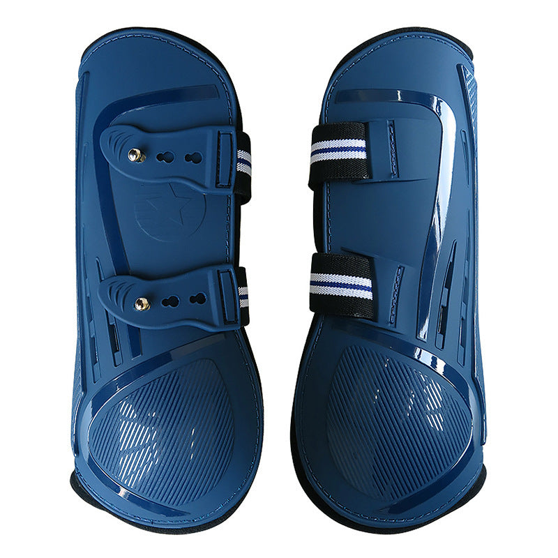 KFX-9499453 No 9 Color Barrier Horse Leg Guards - PU Hard Shell with Breathable Neoprene and Air Holes (4-Piece Set)