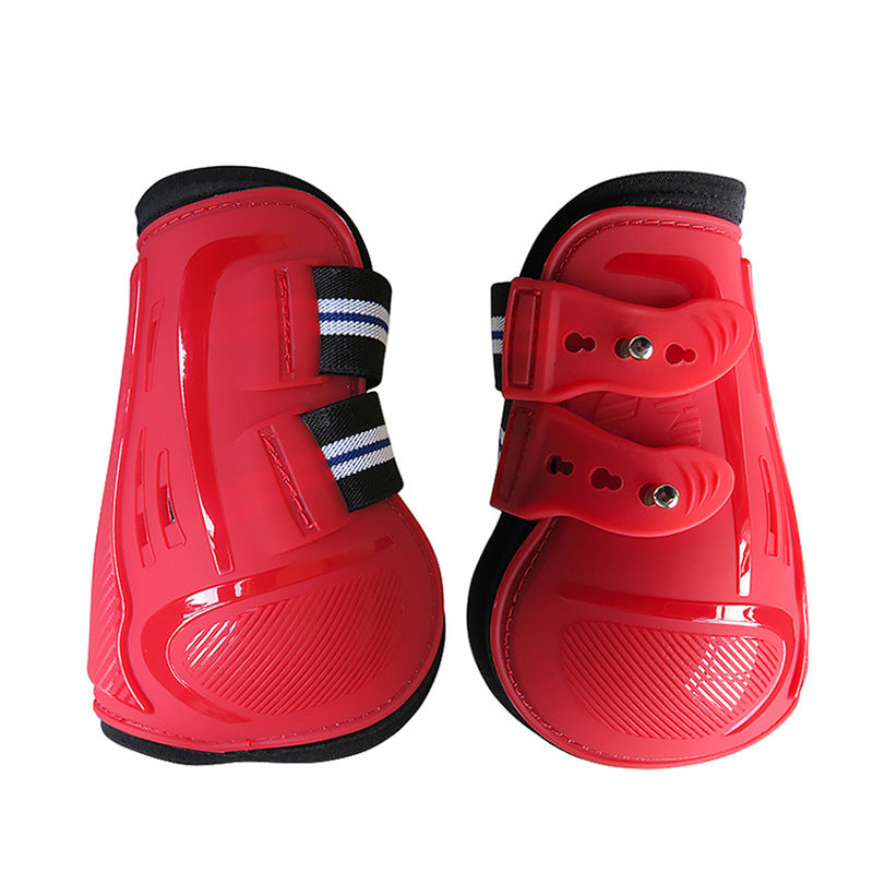 KFX-9499453 No 9 Color Barrier Horse Leg Guards - PU Hard Shell with Breathable Neoprene and Air Holes (4-Piece Set)