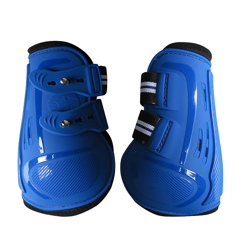 KFX-9499453 No 9 Color Barrier Horse Leg Guards - PU Hard Shell with Breathable Neoprene and Air Holes (4-Piece Set)