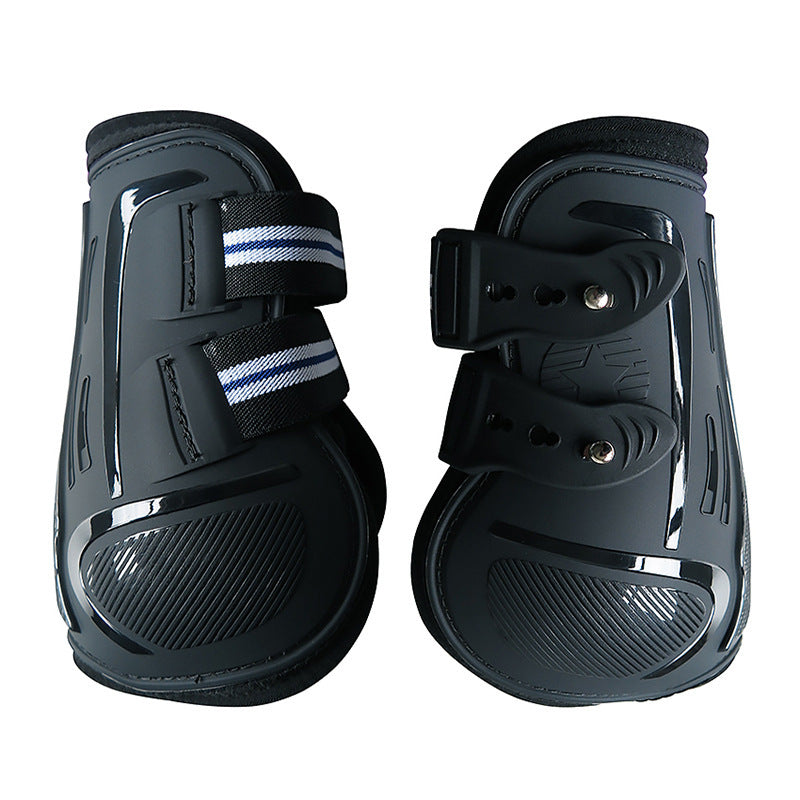 KFX-9499453 No 9 Color Barrier Horse Leg Guards - PU Hard Shell with Breathable Neoprene and Air Holes (4-Piece Set)