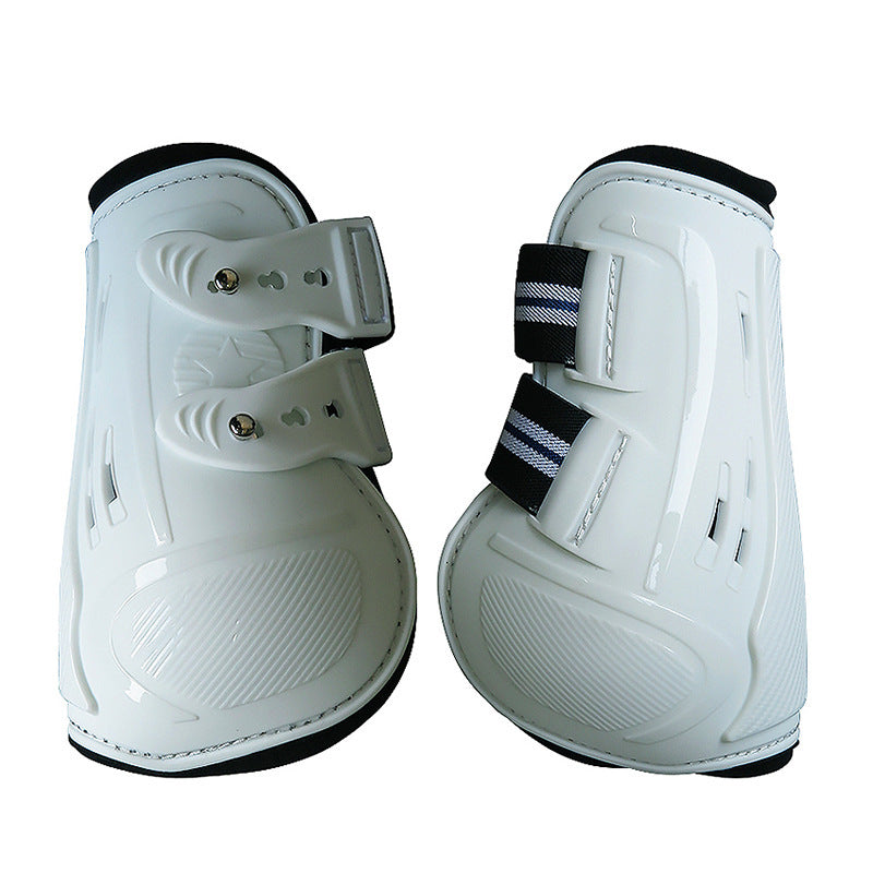 KFX-9499453 No 9 Color Barrier Horse Leg Guards - PU Hard Shell with Breathable Neoprene and Air Holes (4-Piece Set)
