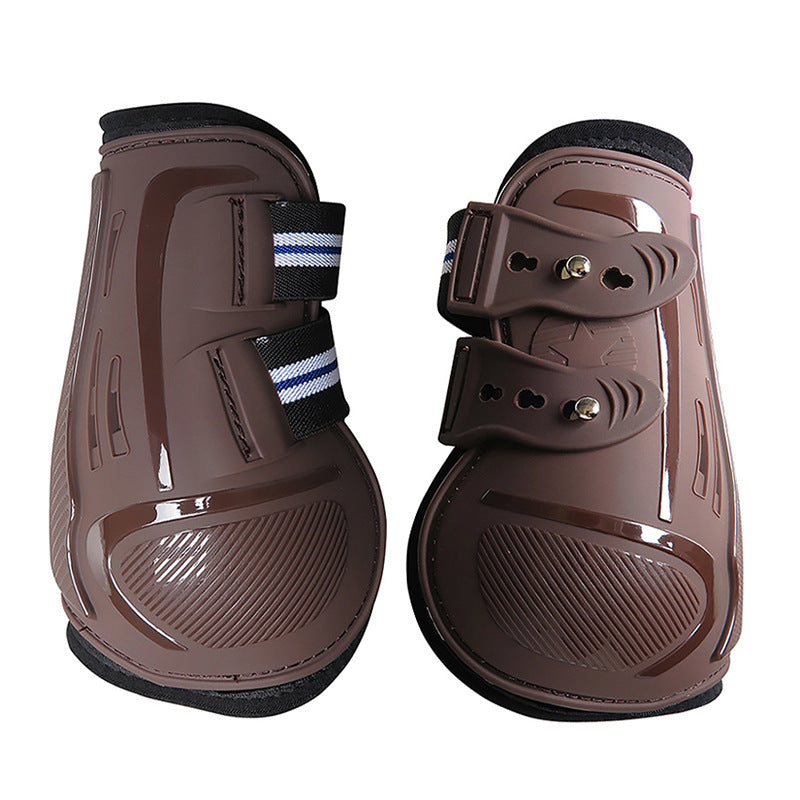 KFX-9499453 No 9 Color Barrier Horse Leg Guards - PU Hard Shell with Breathable Neoprene and Air Holes (4-Piece Set)