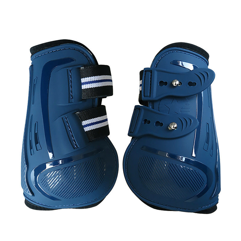 KFX-9499453 No 9 Color Barrier Horse Leg Guards - PU Hard Shell with Breathable Neoprene and Air Holes (4-Piece Set)