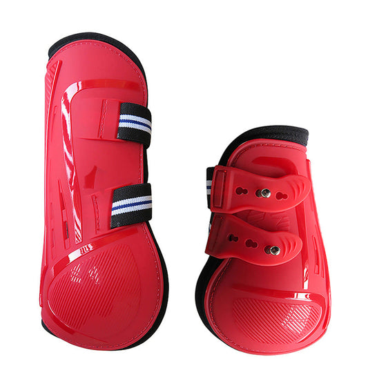 KFX-9499453 No 9 Color Barrier Horse Leg Guards - PU Hard Shell with Breathable Neoprene and Air Holes (4-Piece Set)